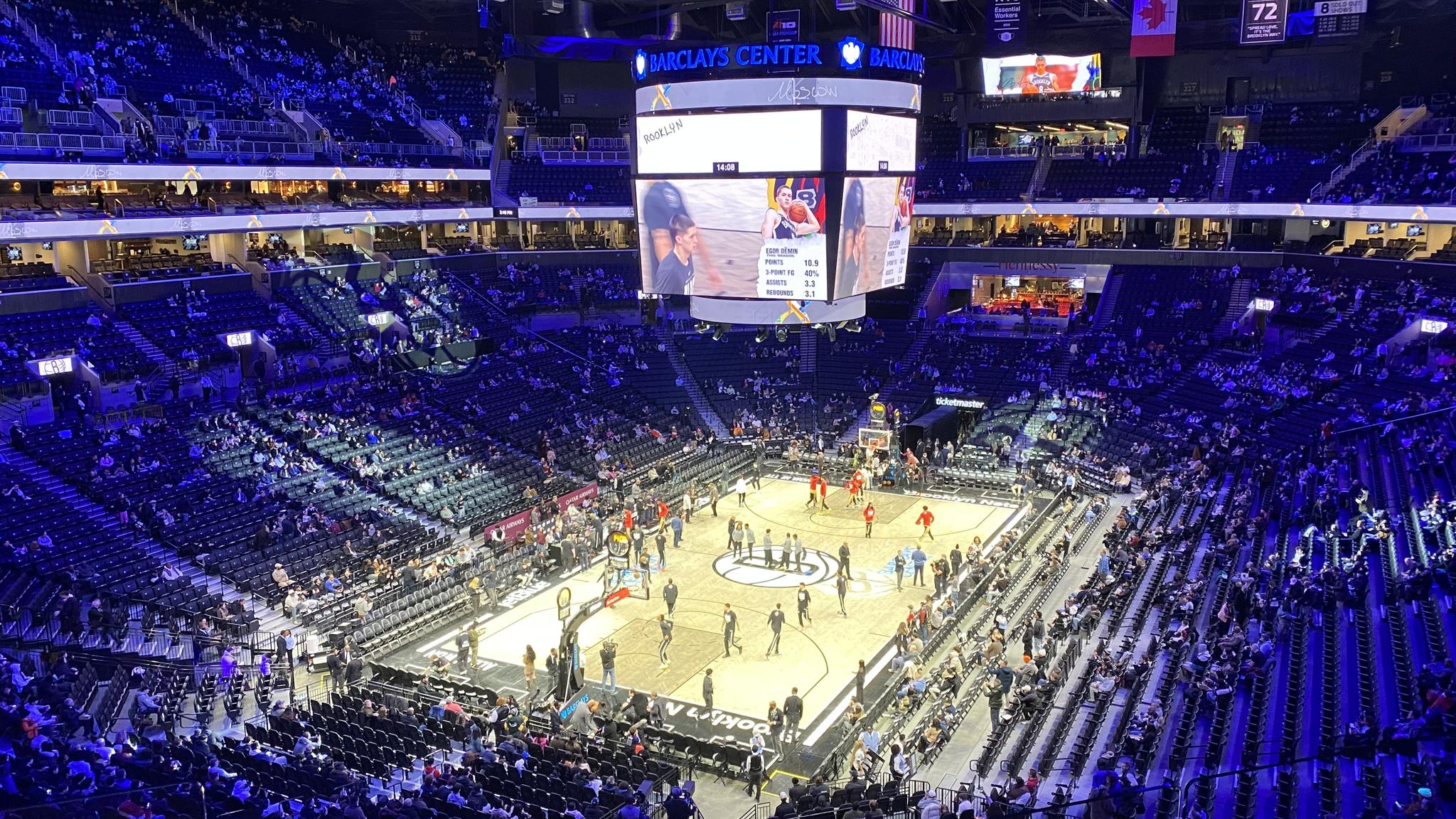 A view of Barclays Center from the upper deck