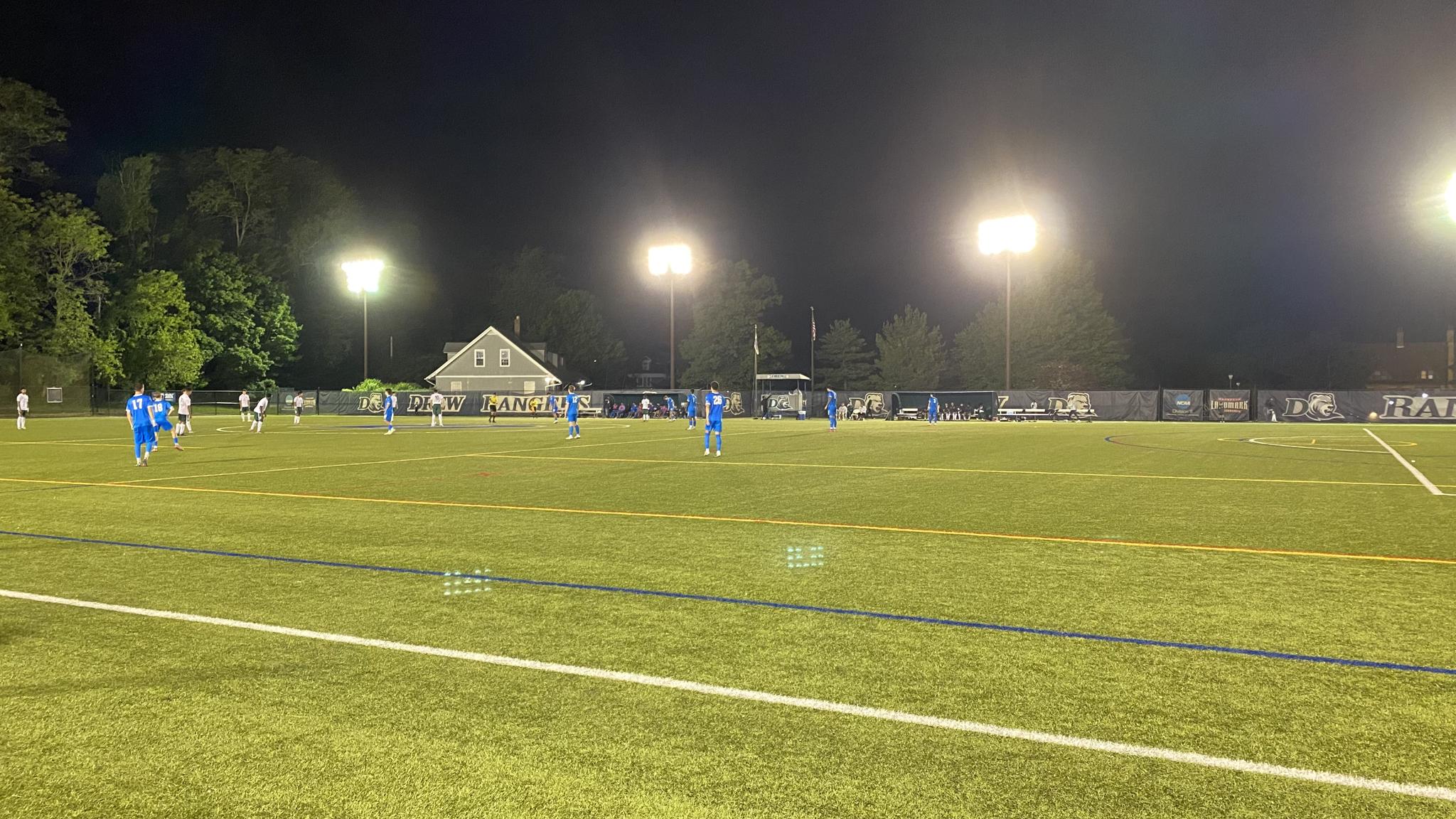 An image of soccer being played at Drew University's Ranger Stadium