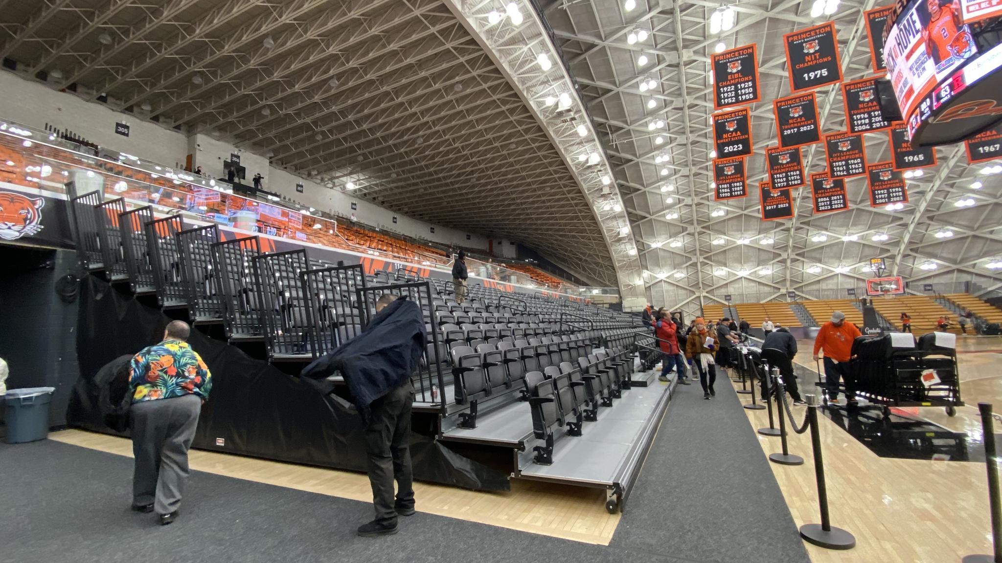 An image of the grandstand at Jadwin Gymnasium
