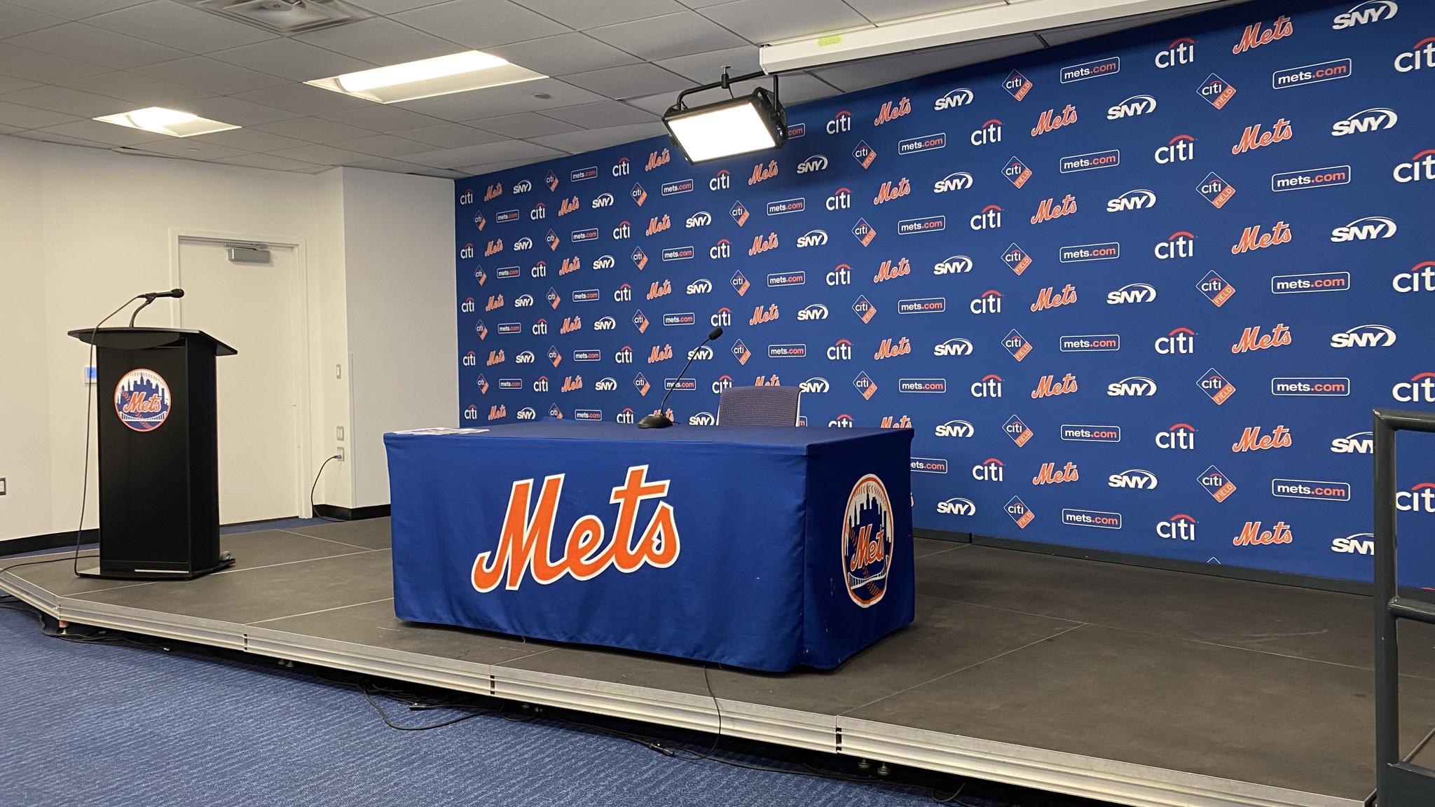 An image of the area where the New York Mets hold press conferences