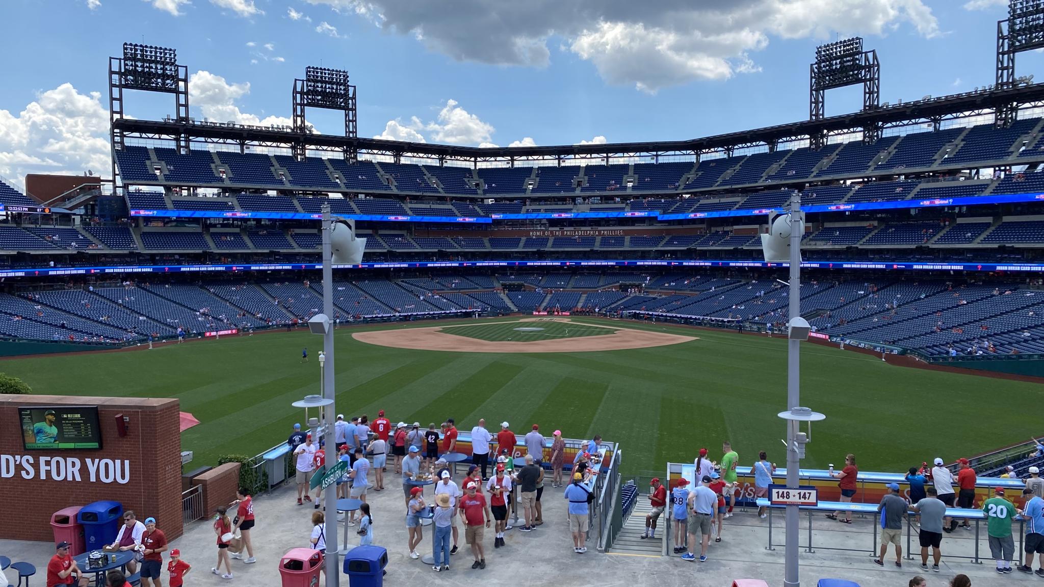 A view of Citizens Bank Park from the roof of the concession stands in the outfield