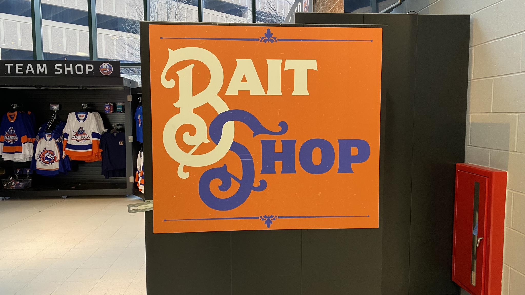 An image of the team store's name: "Bait Shop"