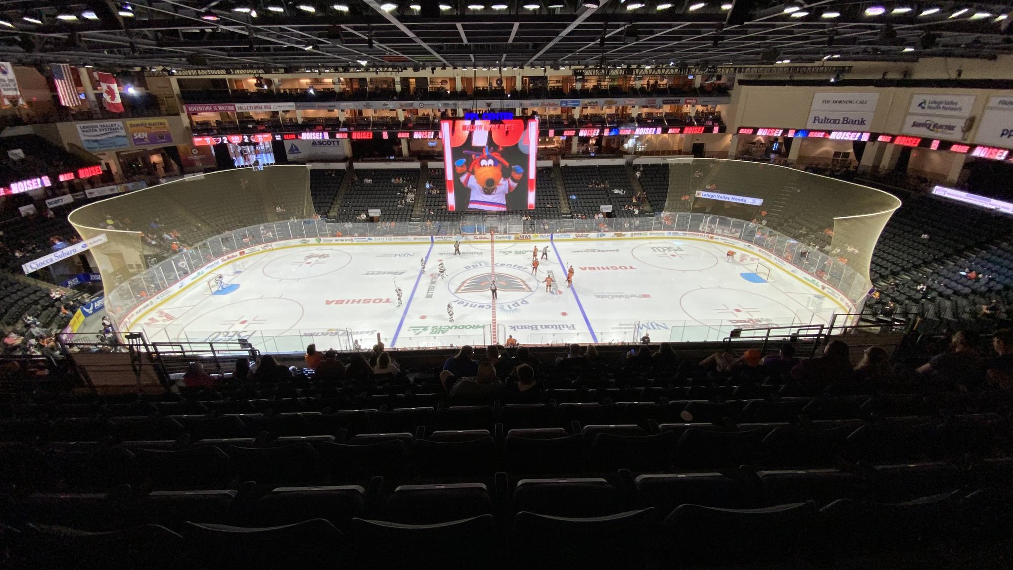 A photo from the back of the upper deck at PPL Center